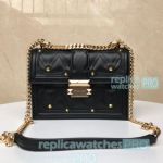 High Quality Replica Michael Kors Black Leather Strap Ladies Handbag